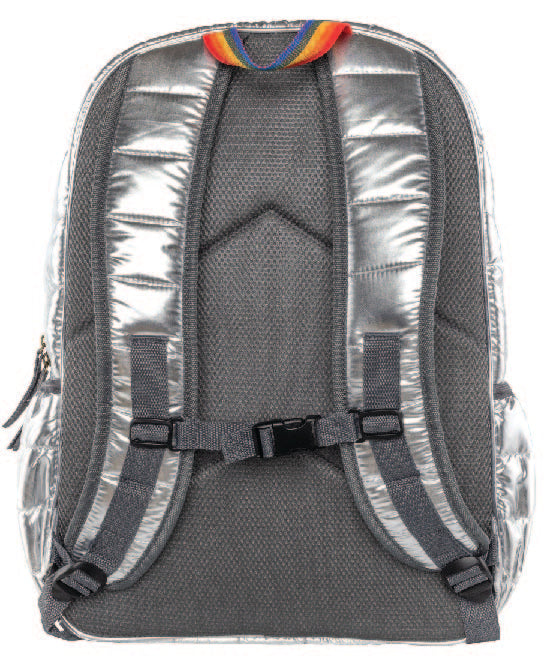 Sydney Paige 18" backpack silver rainbow Raleigh